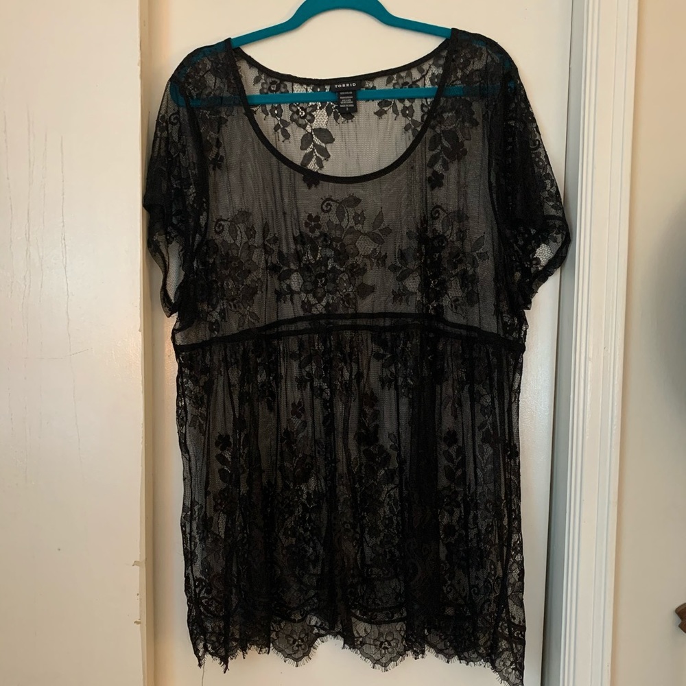 Black Lace Blouse from Torrid